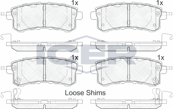 Тормозные колодки Icer. Артикул 182052