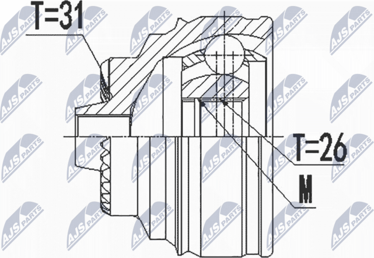Шрус внутренний (граната) NTY. Артикул NPZ-BM-022