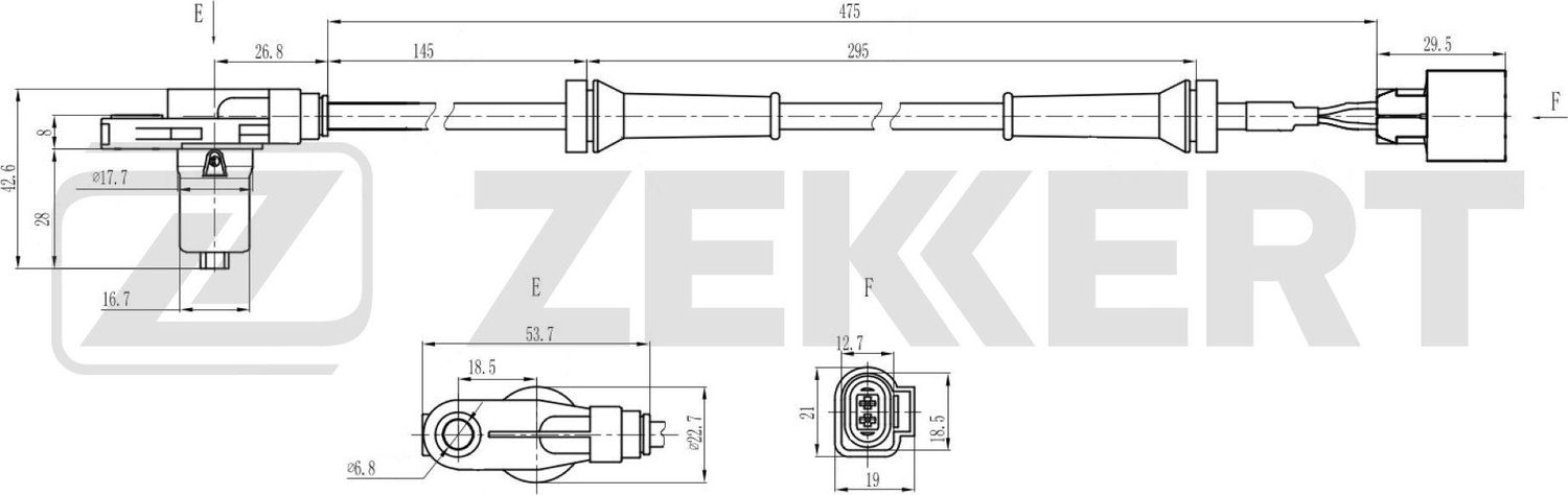 Датчик ABS Zekkert. Артикул SE-6204