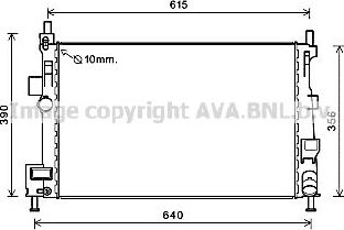 Радиатор охлаждения двигателя AVA. Артикул FD2601