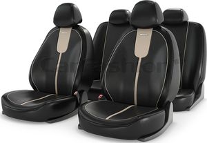Чехлы универсальные CarFashion Gals на сидения авто, цвет Бежевый/Черный/Бежевый. Артикул 11060