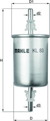 Топливный фильтр Mahle для Chevrolet Niva I 2002-2021. Артикул KL 83