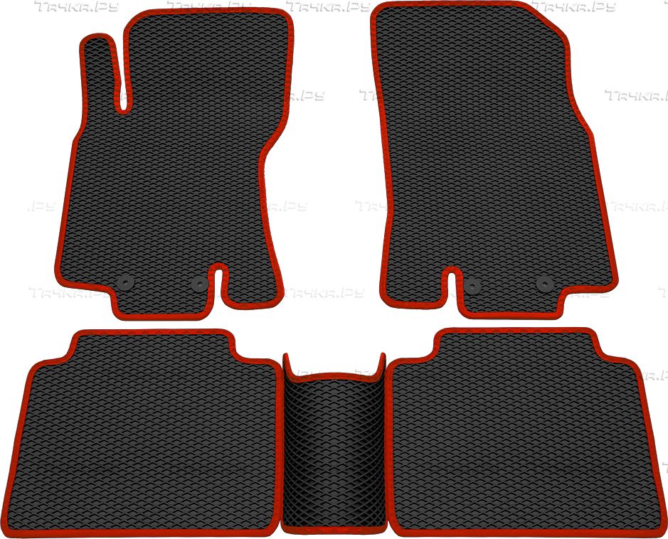 Коврики Rezkon EVA для салона Nissan X-Trail T32 2015-2026 Красный кант. Артикул 9025035204