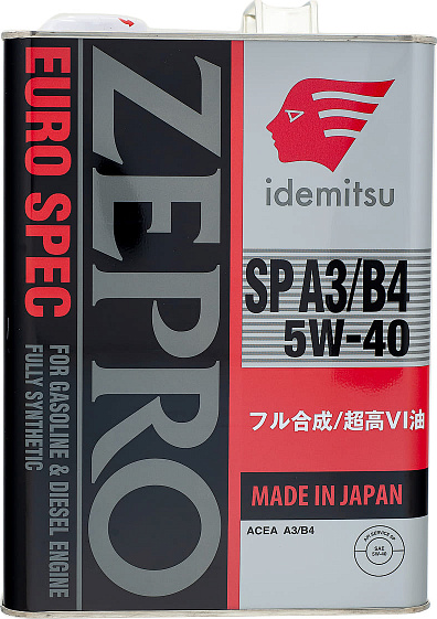 IDEMITSU ZEPRO EURO SPEC F-S SN/CF 5W40 A3 B4, Масло моторное синтетическое желе. Артикул 1849004