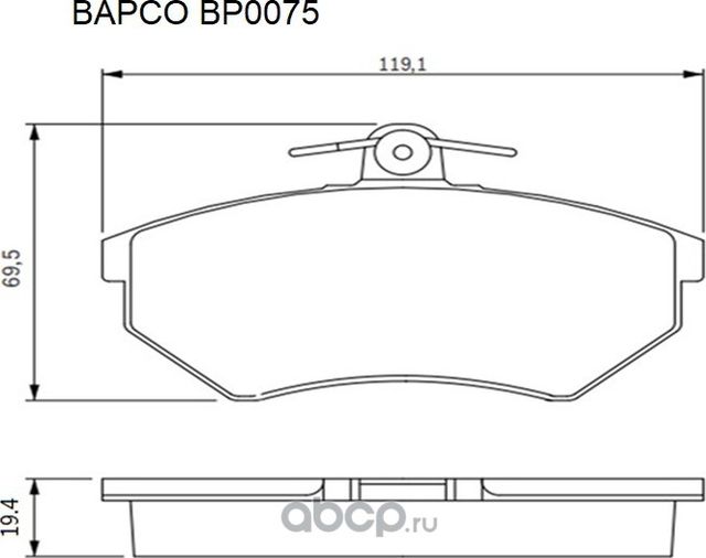 Колодки тормозные дисковые пер. VAG 80, CADDY II(9K9B), GOLF II III IV (Bapco) Bapco. Артикул BP0075