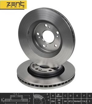 Тормозной диск Zentparts. Артикул Z06020