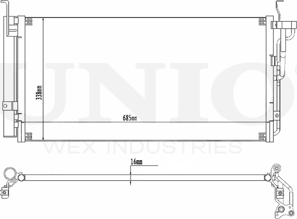 Радиатор кондиционера (Unio). Артикул RAD-30044