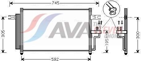 Радиатор кондиционера (конденсатор) AVA (алюминий). Артикул HYA5082D