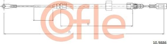 Трос ручника (тросик ручного тормоза) Cofle передний для Volkswagen LT II 1996-2006. Артикул 92.10.9886