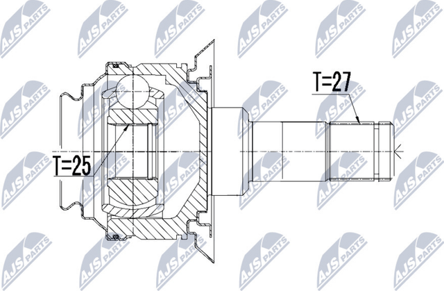 Полуось (привод в сборе, приводной вал) NTY для BMW 7 V (F01/F02/F04) 2008-2015. Артикул NPW-BM-087