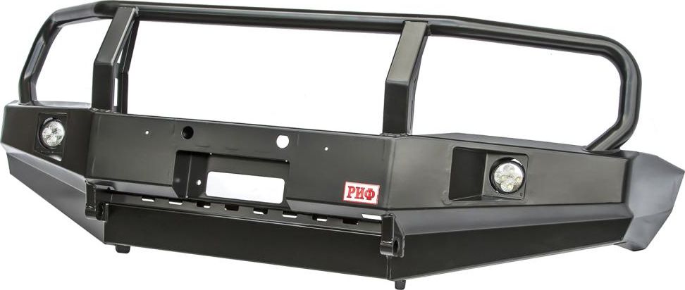 Бампер силовой РИФ передний с доп. фарами и защитной дугой для Nissan Patrol Y61 2004-2010. Артикул RIFY61-10350-04