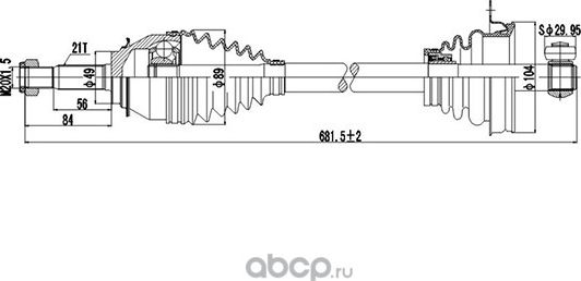 Полуось (Dynamatrix-Korea) Dynamatrix-Korea. Артикул DDS245084