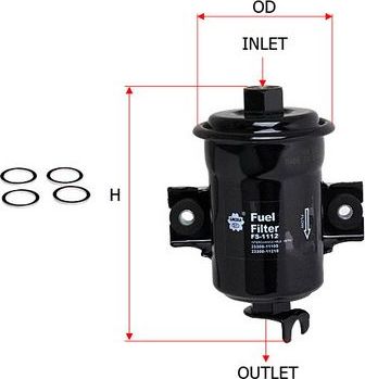 Топливный фильтр Sakura. Артикул FS-1112