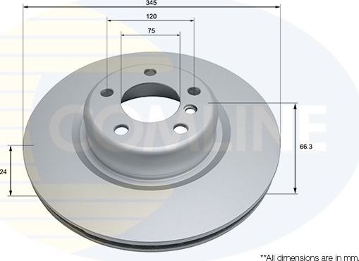 Тормозной диск Comline COATED для BMW 2 F22 2012-2026. Артикул ADC2837V