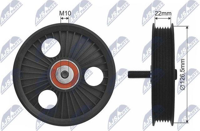 Направляющий (ведущий) ролик приводного поликлинового ремня NTY для Renault Twingo II 2007-2014. Артикул RNK-RE-008