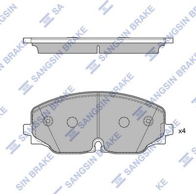 Тормозные колодки Sangsin Hi-Q. Артикул SP4265