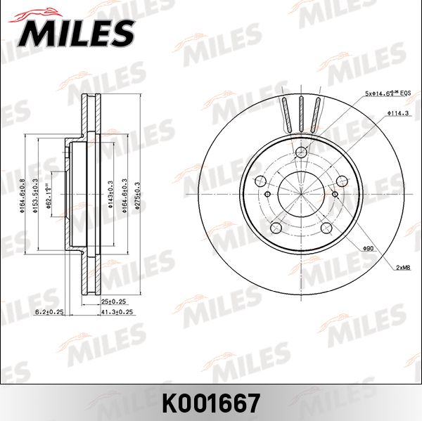 Тормозной диск Miles. Артикул K001667