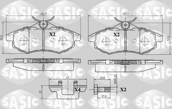 Тормозные колодки Sasic. Артикул 6210004