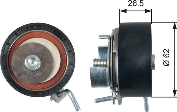 Натяжной ролик (натяжитель) ремня ГРМ Gates PowerGrip®. Артикул T43234