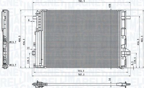 Радиатор кондиционера (конденсатор) Magneti Marelli. Артикул 350203758000