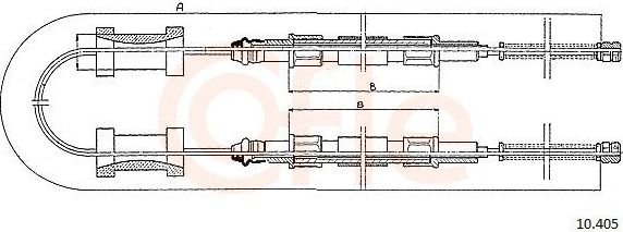Трос ручника (тросик ручного тормоза) Cofle. Артикул 10.405