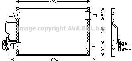Радиатор кондиционера (конденсатор) AVA для Audi S8 I (D2) 1996-2002. Артикул AI5175