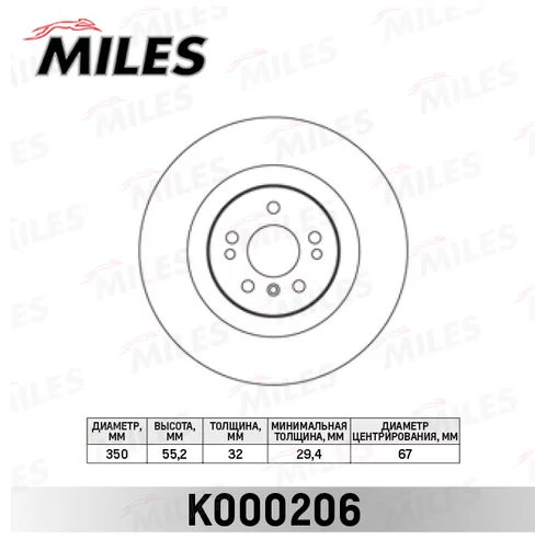 Тормозной диск Miles. Артикул K000206