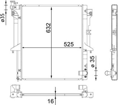 Радиатор охлаждения двигателя Mahle Behr. Артикул CR 1662 000S