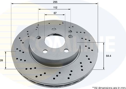 Тормозной диск Comline COATED для Mercedes-Benz E-Класс IV (W212, S212, C207) 2009-2016. Артикул ADC2853V