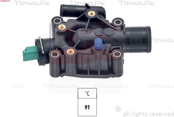 Термостат EPS Made in Italy - OE Equivalent для Peugeot 206 2000-2012. Артикул 1.880.671