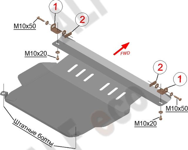 Защита алюминиевая Alfeco для картера и КПП Suzuki Liana 4x4 2001-2007. Артикул ALF.23.09al