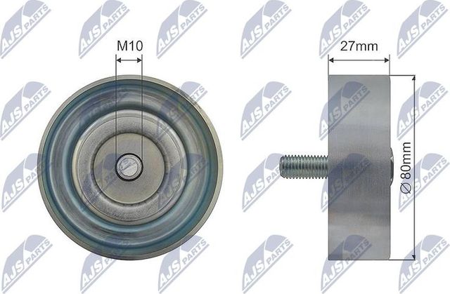 Направляющий (ведущий) ролик приводного поликлинового ремня NTY. Артикул RNK-HY-010