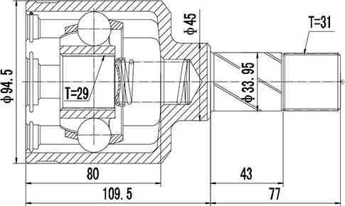 Z88983R ШРУС внутренний ZIKMAR. Артикул Z88983R