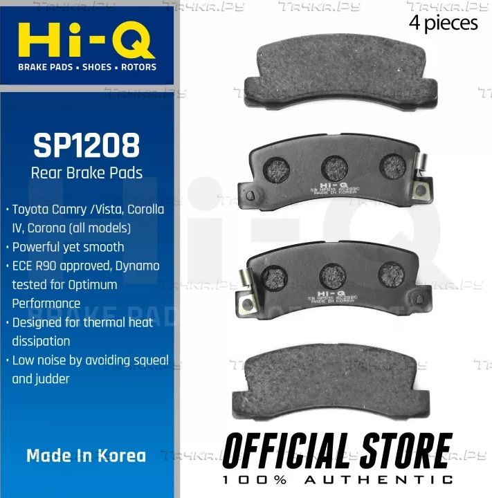 Тормозные колодки Sangsin Hi-Q задние для Toyota Corolla E90 1987-1995. Артикул SP1208