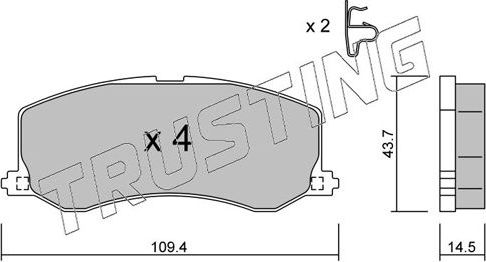 Тормозные колодки Trusting. Артикул 432.0