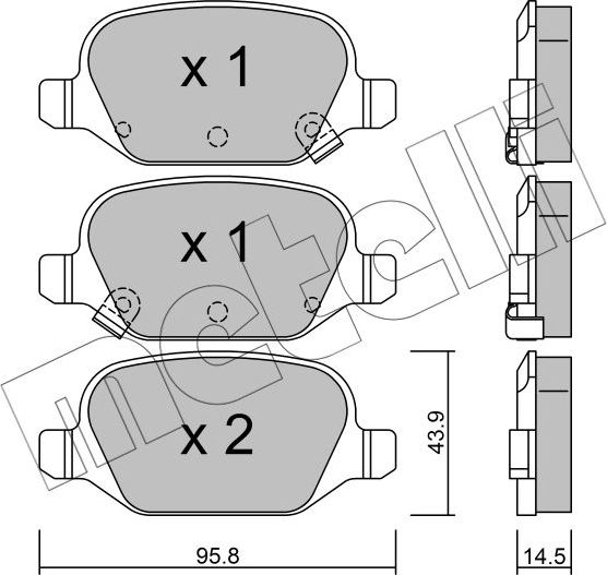 Тормозные колодки Metelli задние для Fiat Panda III 2012-2026. Артикул 22-0324-5