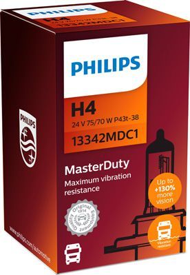 H4 24V- 75/70W (P43t) (вибростойкая) MasterDuty Philips MasterDuty. Артикул 13342MDC1