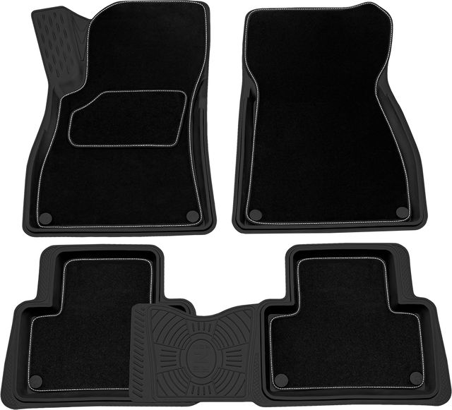 Коврики Rezkon Transformer (резиновые с ворсовыми ковриками-вкладышами) для салона Nissan Juke 2011-2014. Артикул 3025010100