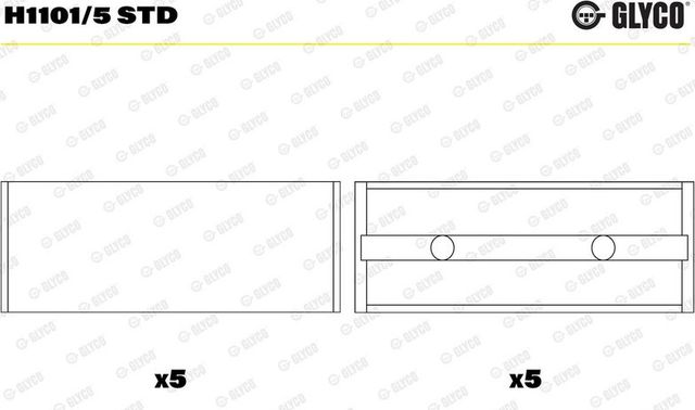 Вкладыши коренные Glyco для Renault Espace III 1998-2000. Артикул H1101/5 STD