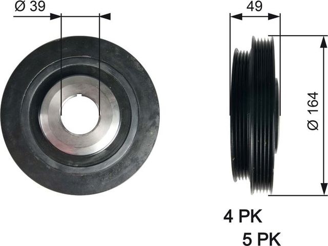 Шкив коленвала Gates DriveAlign® для Kia Bongo IV 2003-2026. Артикул TVD1114