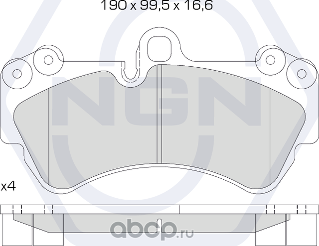 Колодки тормозные дисковые керамические | перед | (NGN). Артикул 3502076
