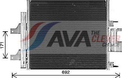 Радиатор кондиционера (конденсатор) AVA (алюминий). Артикул JR5059D