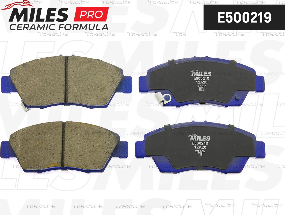 Тормозные колодки Miles (Керамика) передние для Honda CR-X III 1992-1998. Артикул E500219