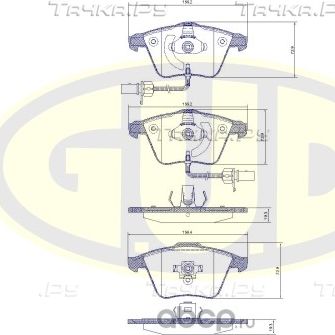 Тормозные колодки G.U.D. передние для Audi A4 II (B6) 2000-2004. Артикул GBP096412