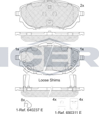Тормозные колодки Icer. Артикул 182129