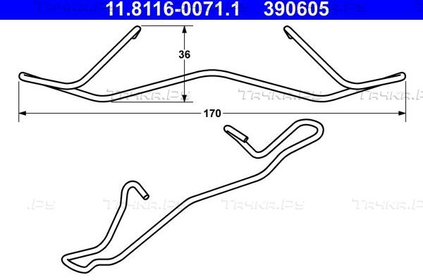 Пружина тормозного суппорта ATE для Audi S4 V (B9) 2016-2026. Артикул 11.8116-0071.1