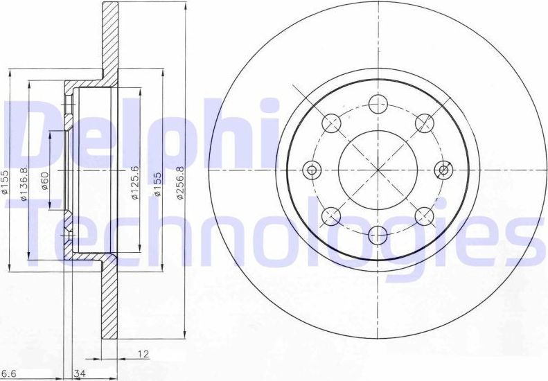 Тормозной диск Delphi. Артикул BG4155