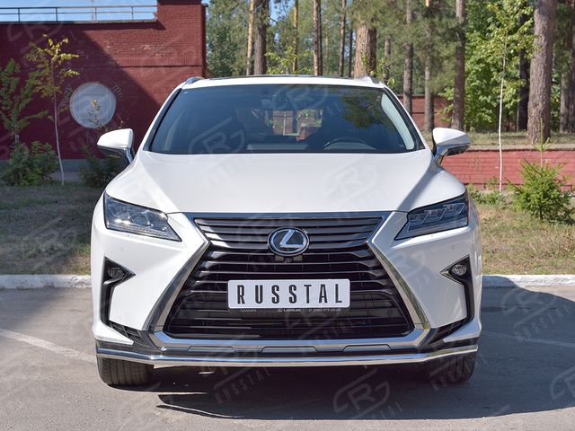 Защита RusStal переднего бампера d42 секция для Lexus RX 350L (кроме F-Sport) 2018-2026. Артикул LRX3Z-003216