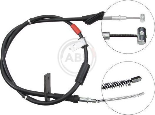 Трос ручника (тросик ручного тормоза) ABS задний левый для Suzuki Ignis I (HT) 2000-2005. Артикул K18797