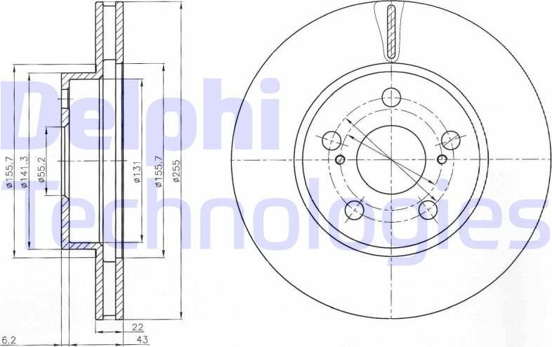 Тормозной диск Delphi. Артикул BG4269